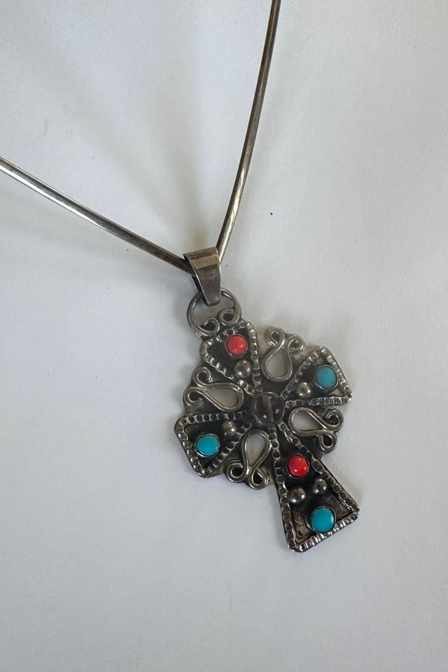 Vintage Sterling Silver Cross Structured Necklace Selected by Grievous Angel Vintage #2