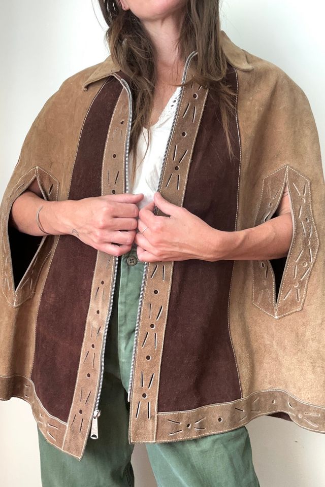 Vintage 1970s Suede Cape Selected by Grievous Angel Vintage #1