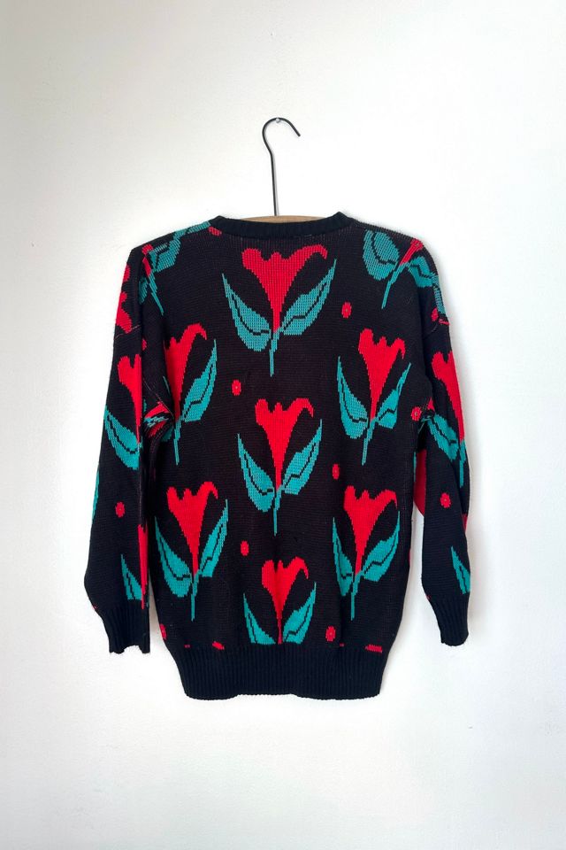 Vintage 1970s Abstract Floral Sweater Selected by Grievous Angel Vintage #3