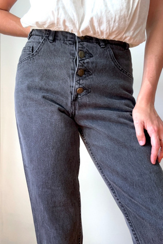 Женские джинсы Grievous Angel Vintage 1980s Black Guess Denim Pants Selected, цвет: Чёрный — фото 2