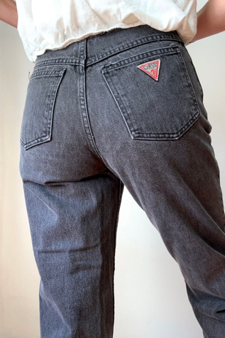 Женские джинсы Grievous Angel Vintage 1980s Black Guess Denim Pants Selected, цвет: Чёрный — фото 3