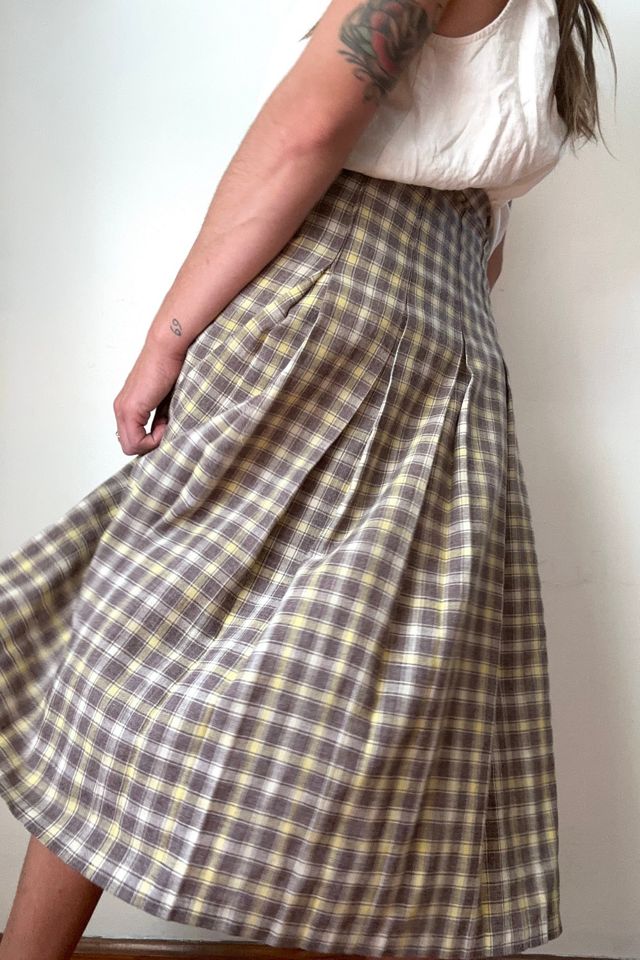 Vintage 1960s Wool Plaid Pleated Skirt Selected by Grievous Angel Vintage #1