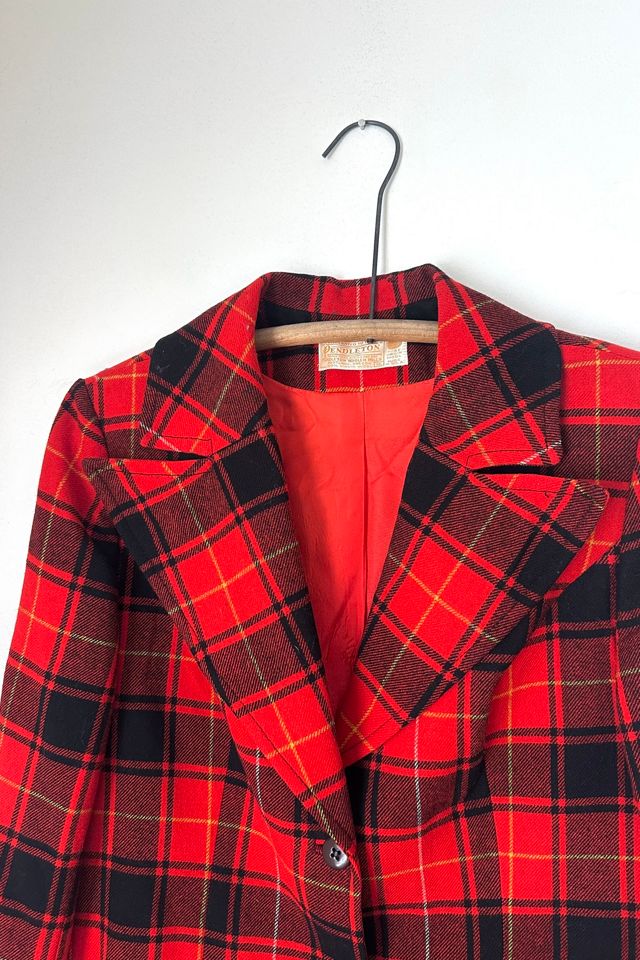 Vintage 1970s Red Plaid Pendleton Blazer Selected by Grievous Angel Vintage #2