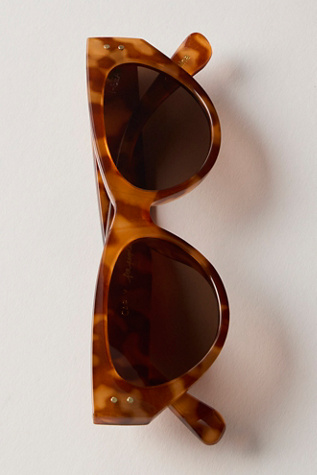 Carly Polarized Sunglasses by Free People in Brown