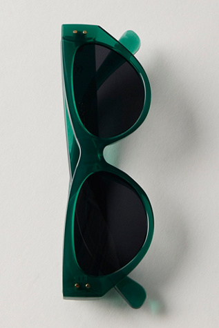 Carly Polarized Sunglasses by Free People in Green