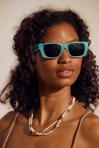 Sonic Polarized Sunglasses by Free People in Blue