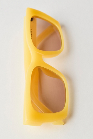 Sonic Polarized Sunglasses by Free People in Yellow