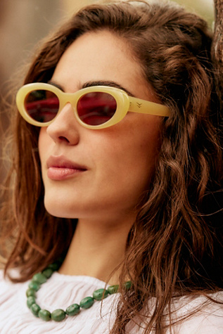 Jagger Polarized Sunglasses by Free People in Yellow