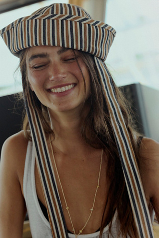 Striped Sailor Bucket Hat at Free People in Brown Stripe