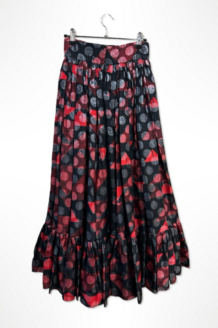1980s Lurex Print Silk Party Skirt Selected By Ritual Vintage