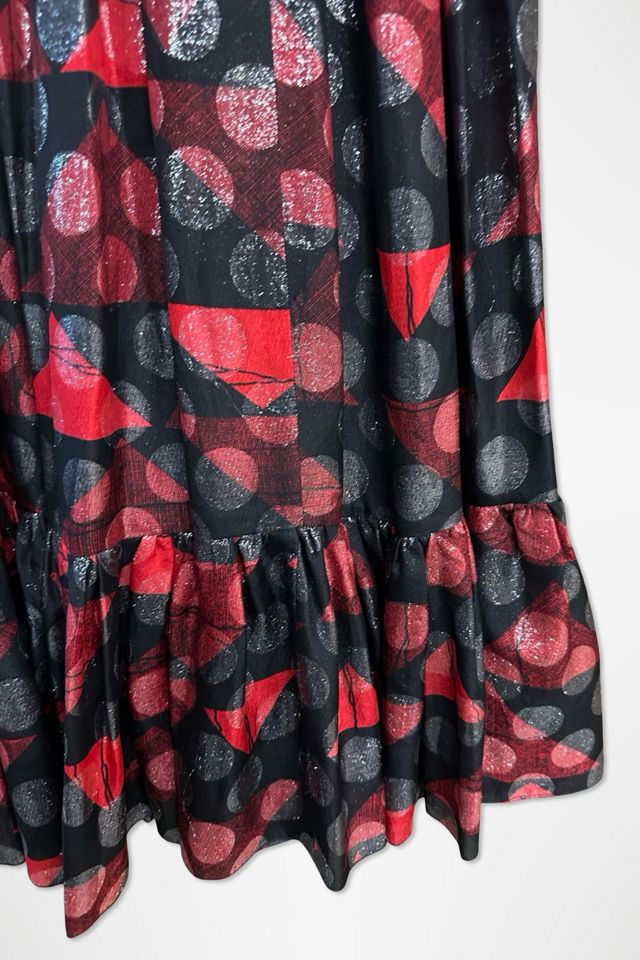 1980s Lurex Print Silk Party Skirt Selected By Ritual Vintage #1