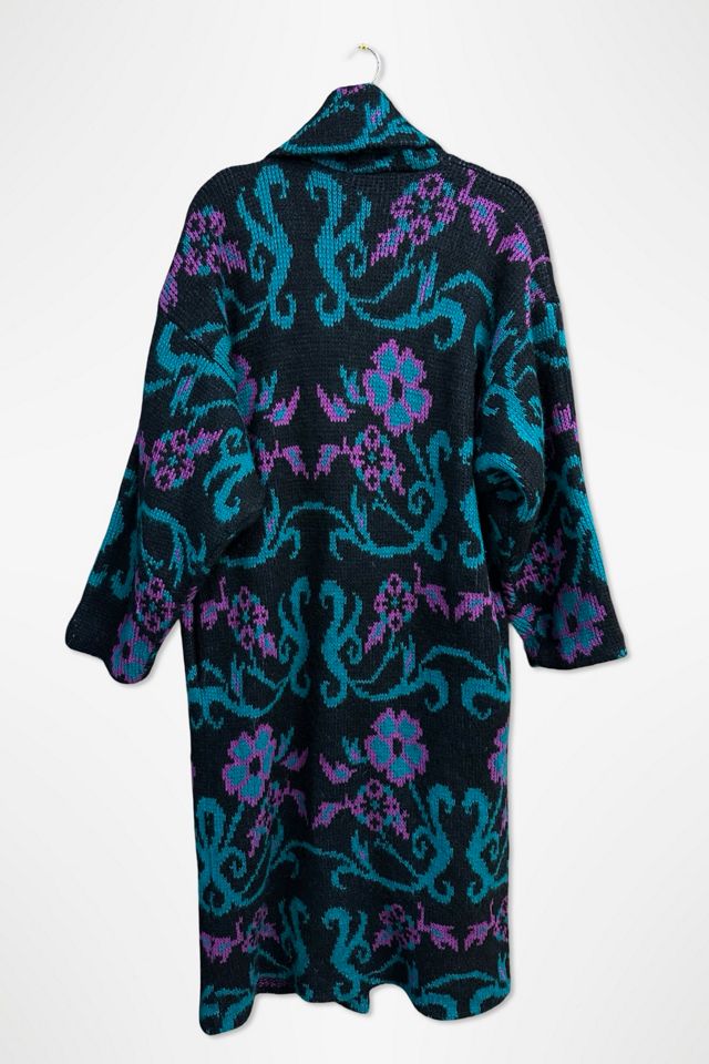 1980s Jacquard Floral Sweater Coat Selected By Ritual Vintage #1
