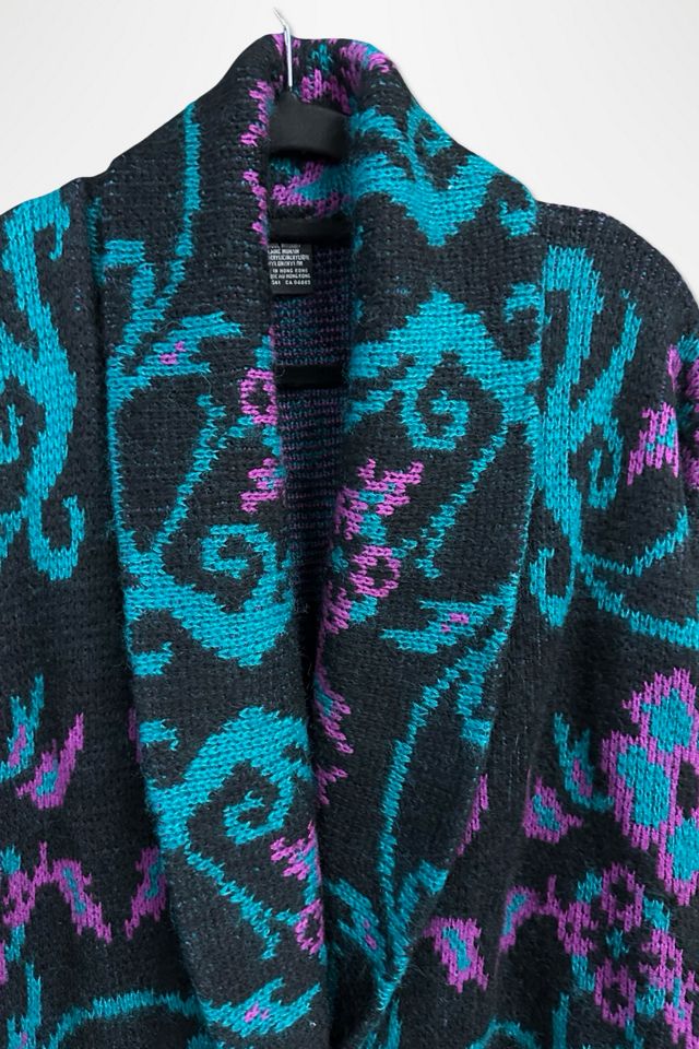 1980s Jacquard Floral Sweater Coat Selected By Ritual Vintage #2