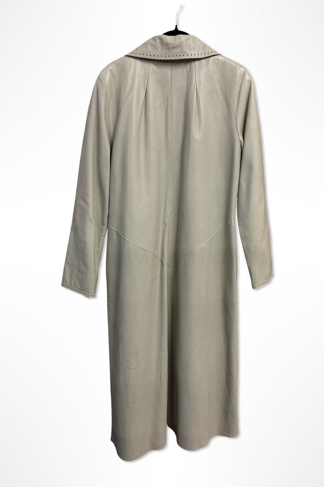 1970s Jean Muir Dove Gray Leather Trench Coat Selected By Ritual Vintage #1
