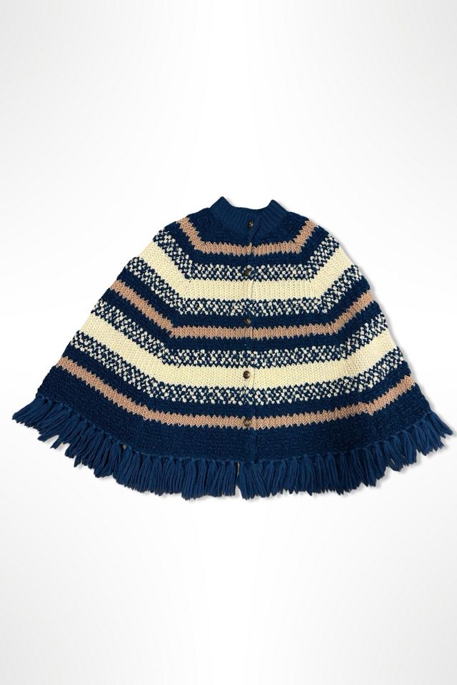 1960s Knitted Wool Poncho Selected By Ritual Vintage