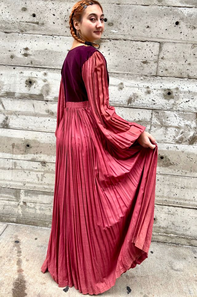 1970’s Bohemian Ethnic Red Embroidered Dress Selected by Nomad Vintage #1