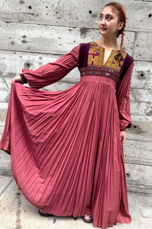 1970’s Bohemian Ethnic Red Embroidered Dress Selected by Nomad Vintage #3