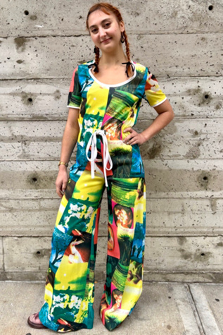 Vintage 1970's Neon Silkscreen Print Jumpsuit Selected by Nomad Vintage