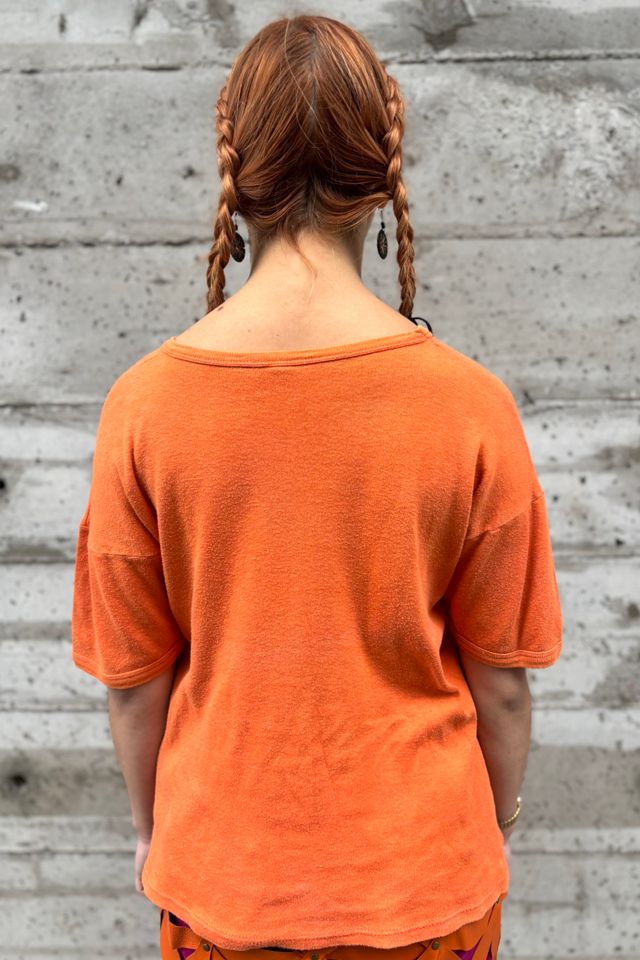 Vintage Orange Footprint Tee Shirt Selected by Nomad Vintage #1