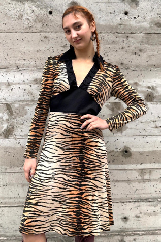 Vintage 1970’s Tiger Stripe Dress Selected by Nomad Vintage