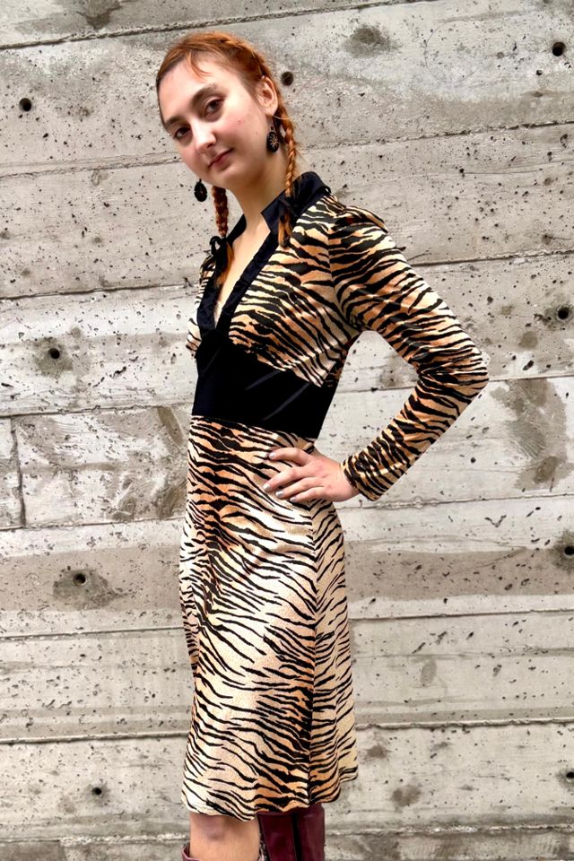 Vintage 1970’s Tiger Stripe Dress Selected by Nomad Vintage #1