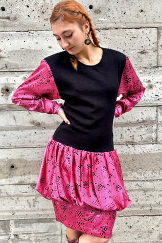 1980’s Silk and Knit Bubble Dress Selected by Nomad Vintage