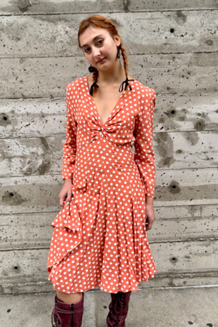 Vintage 1940’s Peach Polka Dot Dress Selected by Nomad Vintage