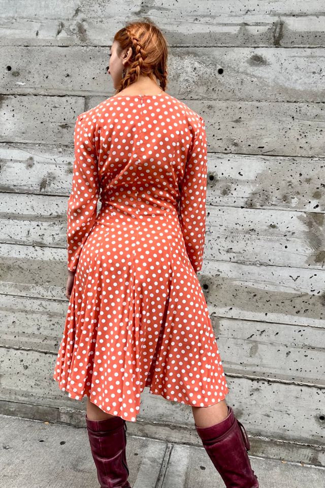 Vintage 1940’s Peach Polka Dot Dress Selected by Nomad Vintage #1