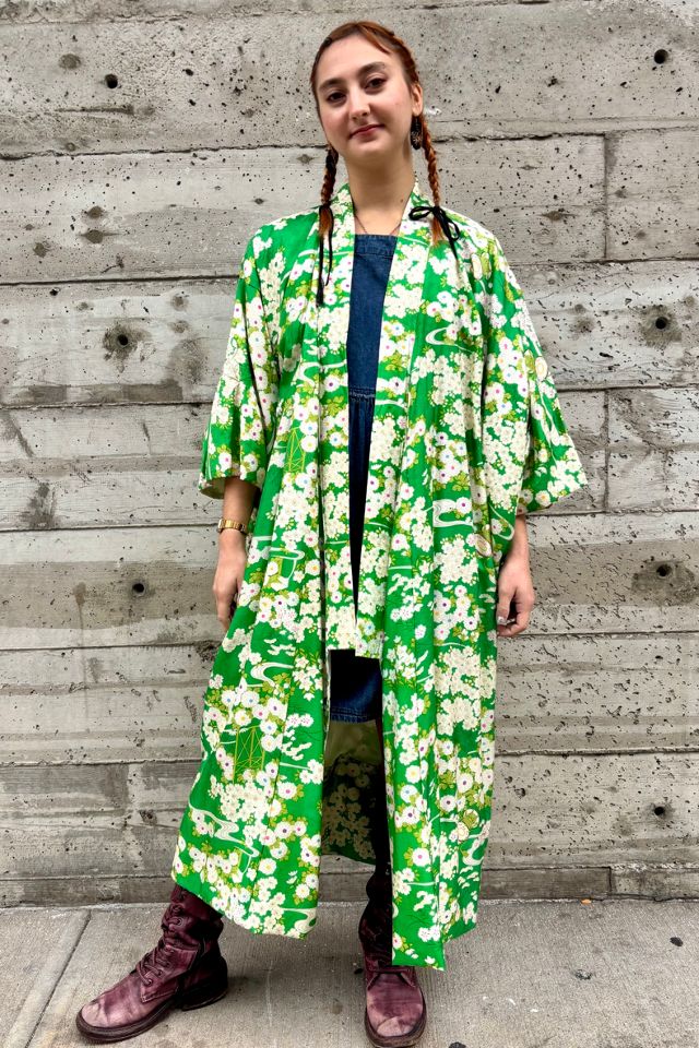 Vintage Silk Green Floral Kimono Selected by Nomad Vintage #3