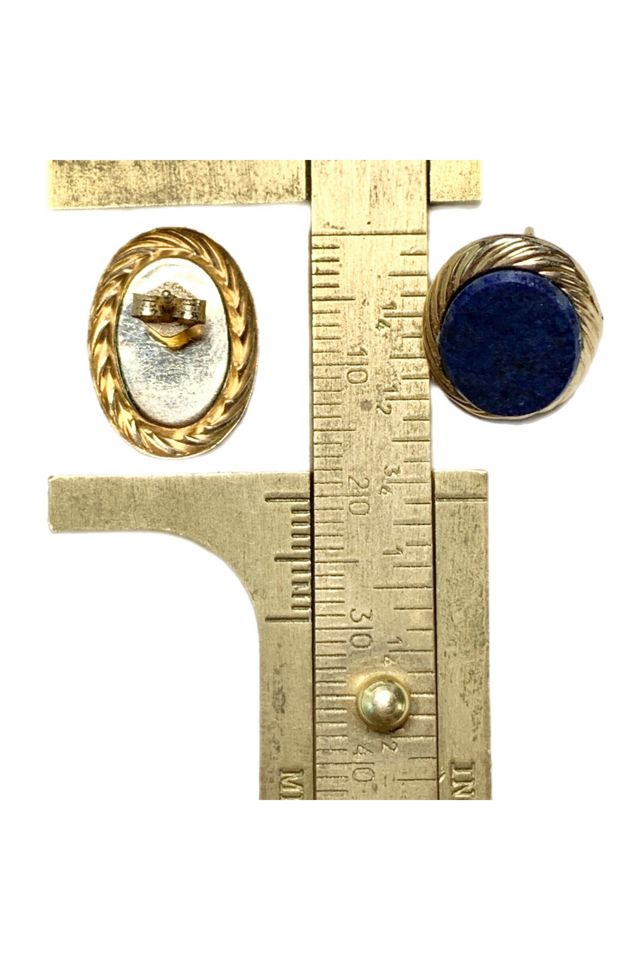 Vintage 14k Gold + Lapis Stud Earrings Selected by Lux Revival #2