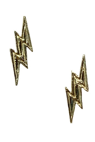 Vintage 14k Gold Lightning Bolt Earrings Selected by Lux Revival