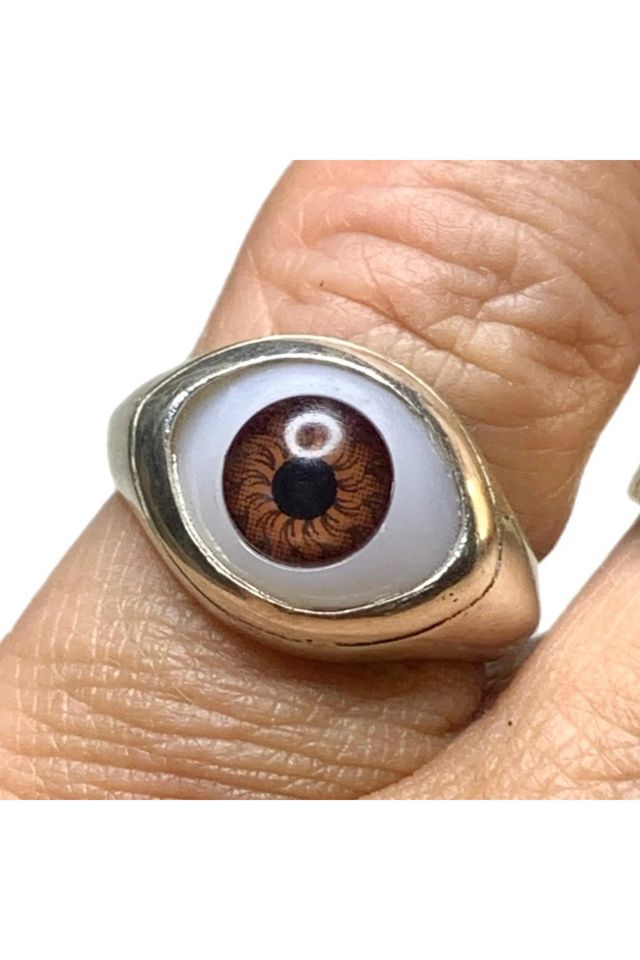 Vintage Sterling Silver Evil Eye Ring Size 6 3/4 Selected by Lux Revival #1