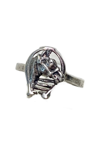 Vintage Sterling Horse + Horseshoe Ring Selected by Lux Revival