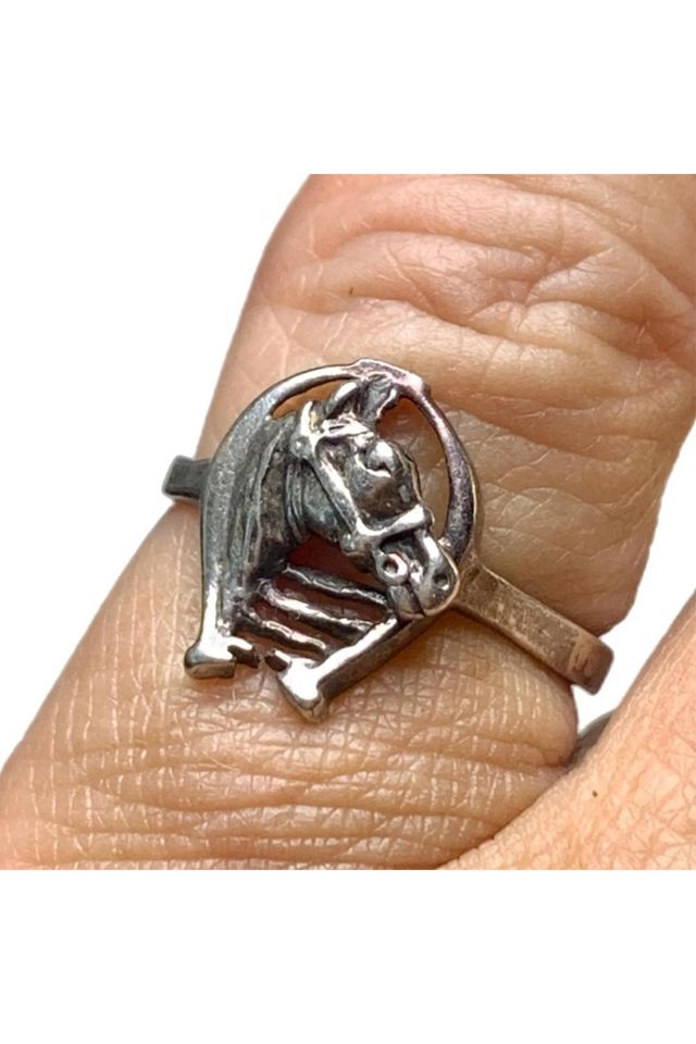 Vintage Sterling Horse + Horseshoe Ring Selected by Lux Revival #1
