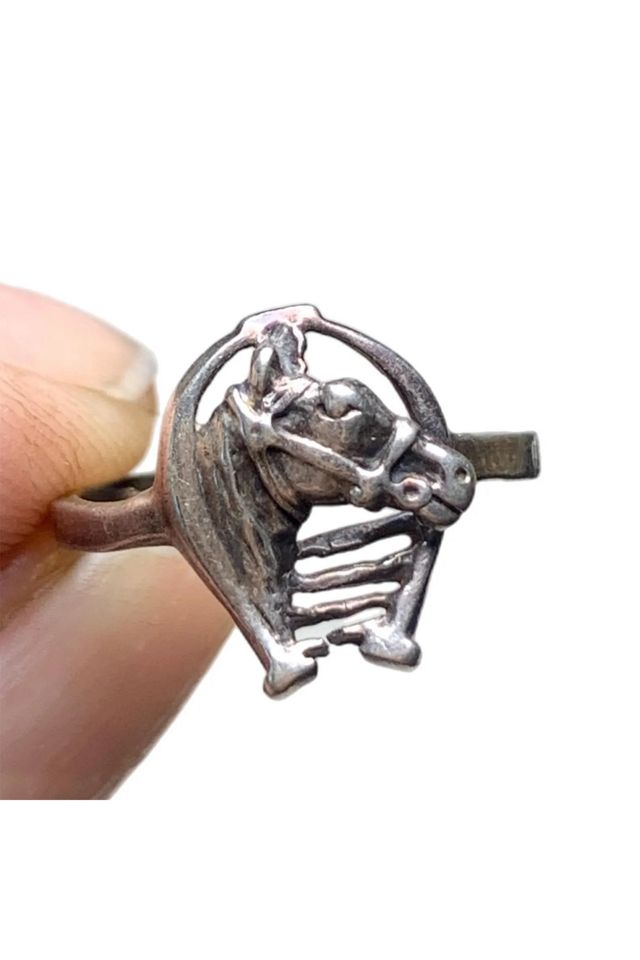 Vintage Sterling Horse + Horseshoe Ring Selected by Lux Revival #3