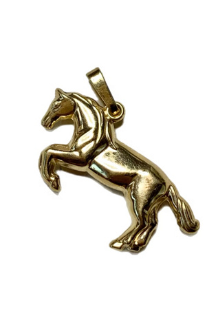Vintage 14k Gold Rearing Horse Pendant Charm Selected by Lux Revival