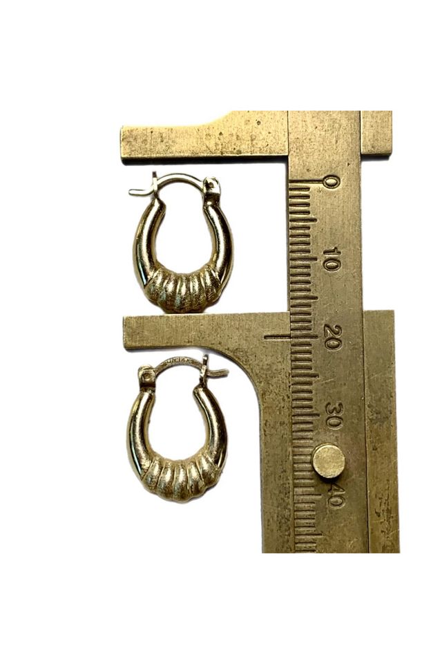 Vintage 14k Gold Croissant Hoop Earrings Selected by Lux Revival #2