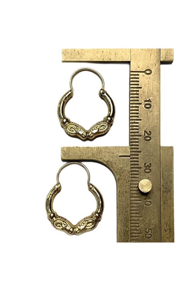 Vintage 14k Gold Double Ram Hoop Earrings Selected by Lux Revival #2