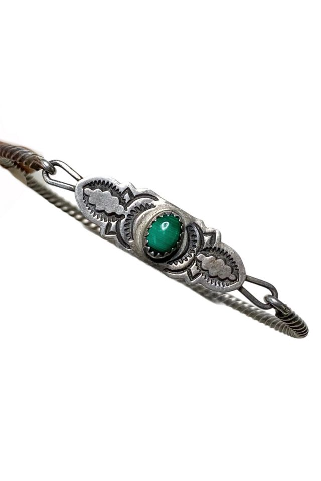 Vintage Sterling Southwestern Bracelet with Malachite Selected by Lux Revival