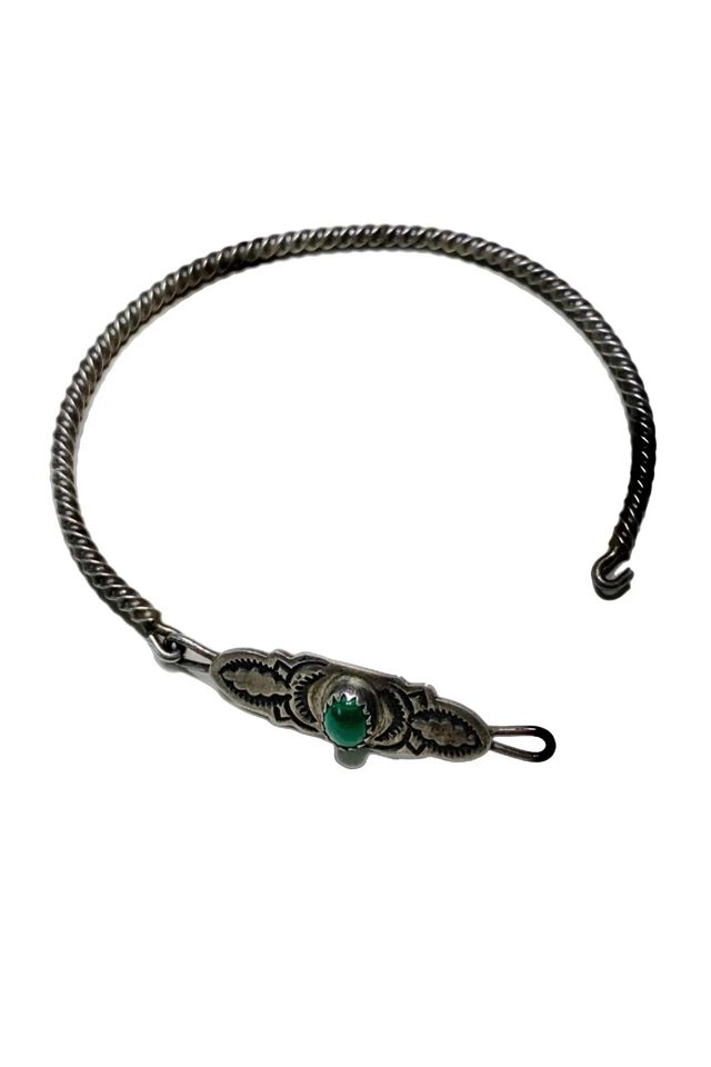 Vintage Sterling Southwestern Bracelet with Malachite Selected by Lux Revival #3
