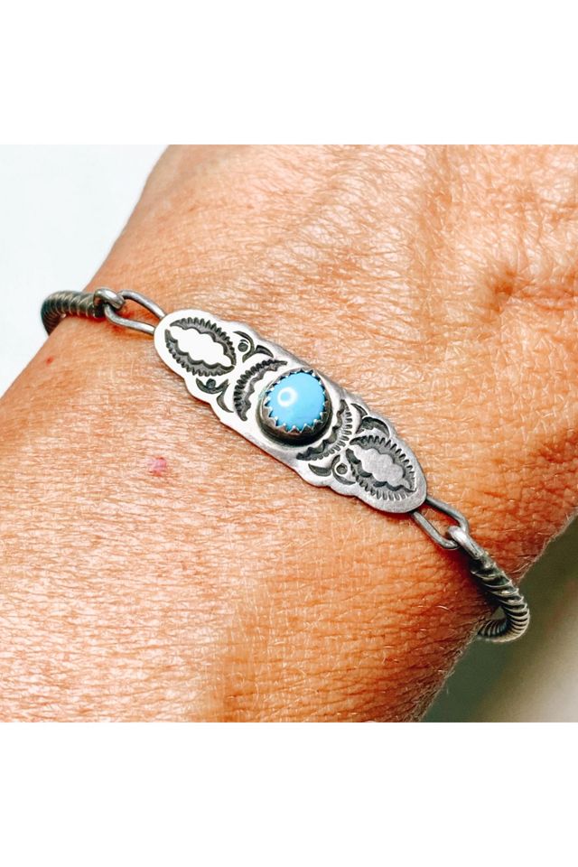 Vintage Sterling Southwestern Bracelet with Gemstone Selected by Lux Revival #1