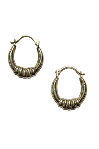 Vintage 10k Gold Puffy Hoop Earrings Selected by Lux Revival Free People