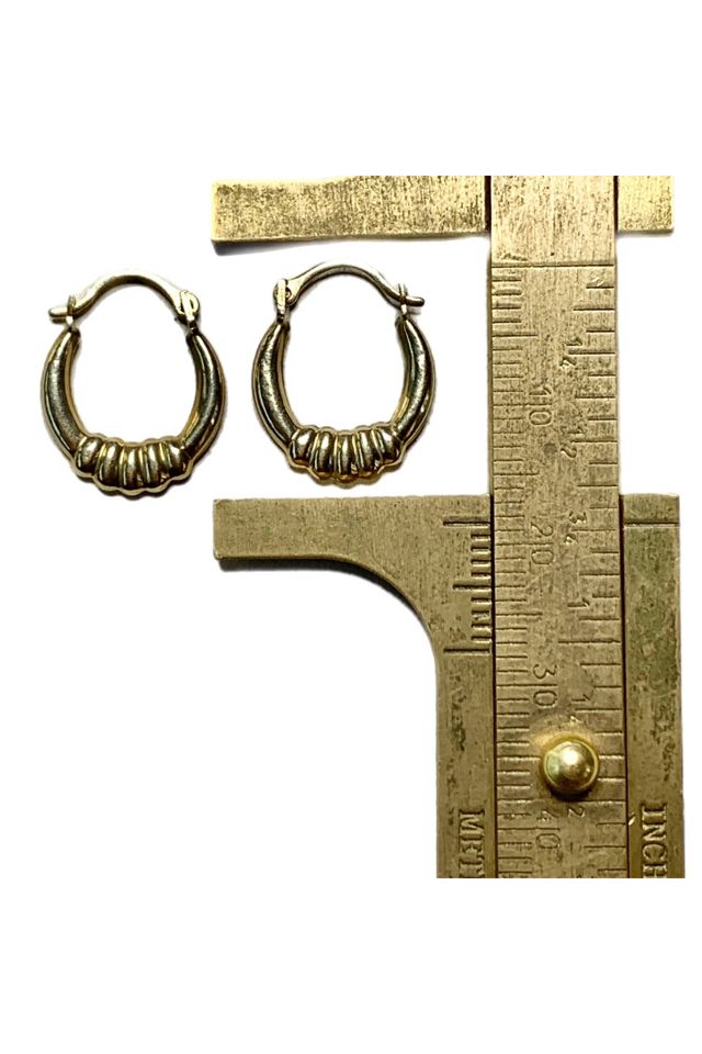 Vintage 10k Gold Puffy Hoop Earrings Selected by Lux Revival #2