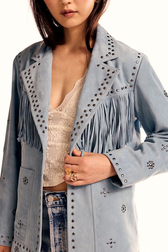 Suede Studded Blazer #3