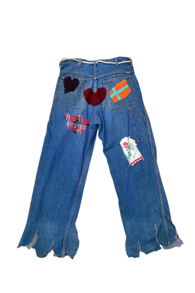 Vintage Folk Art Hand Patched Jeans Selected by SharpLilTeeth #2