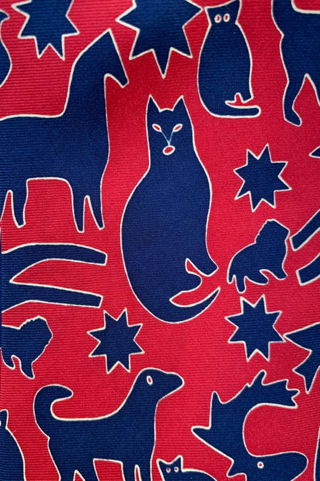 Vintage Yves Saint Laurent Silk Cat Tie Selected by SharpLilTeeth #2