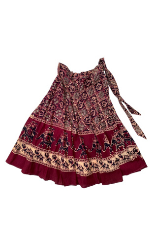 Vintage Cotton Wrap Printed Skirt Selected by SharpLilTeeth