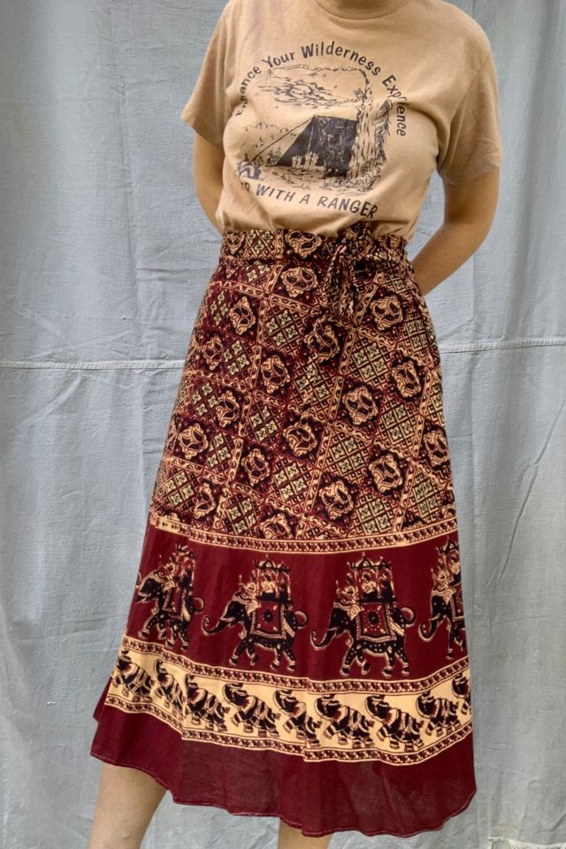 Vintage Cotton Wrap Printed Skirt Selected by SharpLilTeeth #1