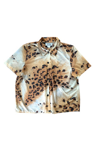 Vintage 1980s Sheer Mesh Leopard Print Blouse Selected by SharpLilTeeth