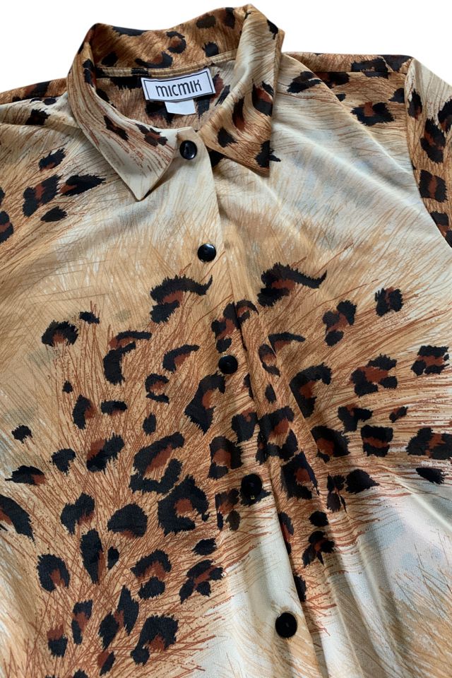Vintage 1980s Sheer Mesh Leopard Print Blouse Selected by SharpLilTeeth #1